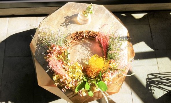 【日比谷花壇カフェワークショップ体験】お得にランチも食べられる！ドライフラワーリースつくり